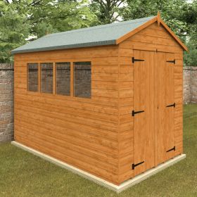 Lincoln Shiplap Fixed Windows Heavy Duty Workshop Shed - 10 x 6Ft