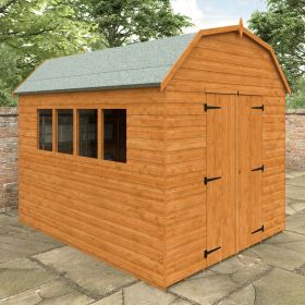 Mansfield Double Doors Mini Barn Design Shed with Windows - 10 x 8Ft