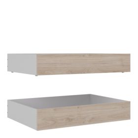 Andorra Set of 2 Underbed Drawers Fits in Single or Double Beds - Hickory Oak