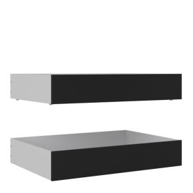 Andorra Set of 2 Underbed Drawers Fits in Single or Double Beds - Matt Black