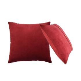 2Pcs Quinn Cotton Velvet Cushion - Wine Red