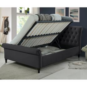 Richmond Upholstered Ottoman Bed Dark Grey - Standard Double 4ft6