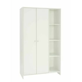 Sleek 2 Door Open Shelves Wardrobe - White