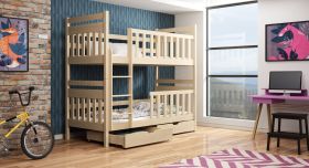 Montreal Wooden Bunk Bed with 2 Drawers Storage - Pine