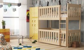 Kellog Wooden Bunk Bed with Cot Bed and Foam Mattress - Pine