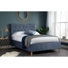 Stylish Loxley Ottoman Storage Grey Fabric Bed - Standard Double 4ft6