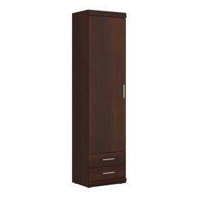 Imperial Tall 1 Door 2 Drawer Narrow Cabinet - Dark Mahogany Melamine