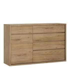 Shetland 1 Door 5 drawer cupboard - Shetland Oak Finish