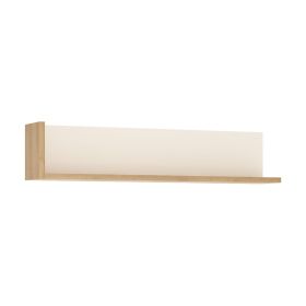 Lyon 120cm wall shelf - Riviera Oak/White high gloss