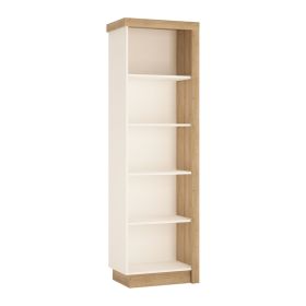Lyon Bookcase (LH) - Riviera Oak/White high gloss