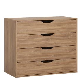 Monaco 4 drawer chest - Stirling Oak with matte black fronts