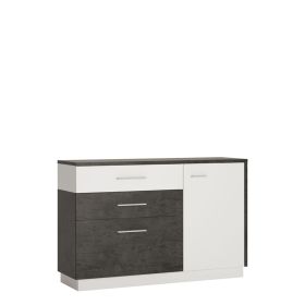 Zingaro 1 door 2 drawer 1 compartment sideboard - Slate Grey and Alpine White