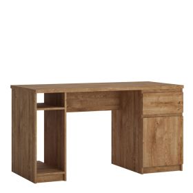 Fribo Oak Fribo 1 door 1 drawer twin pedestal desk in Oak - Golden Ribbeck Oak