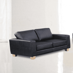 Buxton Chesterfield 2 Seater Sofa Suite in PU Leather - Black