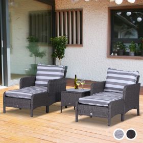 5-Piece PE Rattan Outdoor Garden Furniture Set - 2 Colours