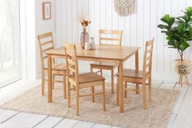 Cottesmore Oak Rectangle Dining Table Set with with 4 Chairs
