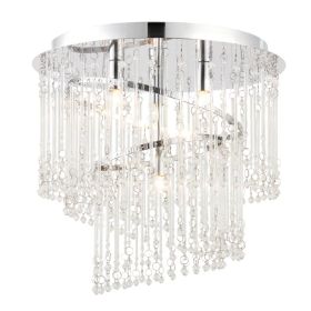 Liome Dimmable Chrome Ceiling Light with Crystal Droplets