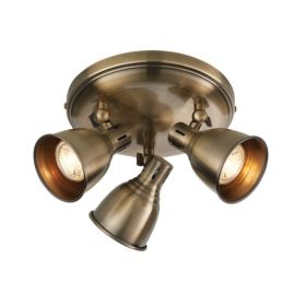 Moama Round Adjustable Ceiling Light Fixture - Antique Brass