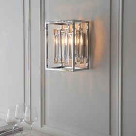 Elevate Your Decor with Newberg Chrome and Clear Crystal Wall Light