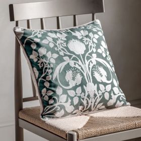 Oslow Arts and Crafts Floral Cushion Cover - Olive