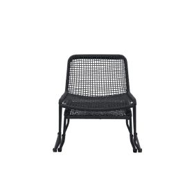 Sassans Lounge Chair with Footstool - Black