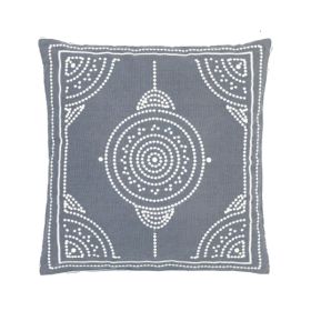 Canaveral Embroided Cushion Cover - Blue