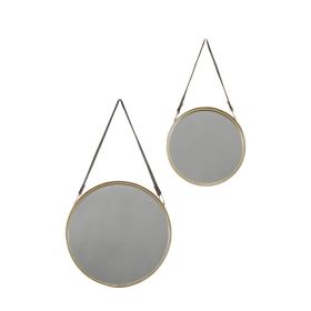 Rosillow Stylish Mirror Set of 2 for Living Spaces in Gold
