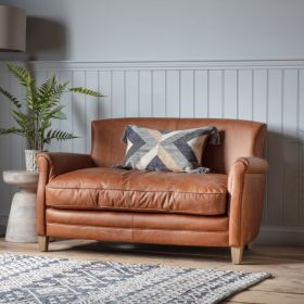 Colchester Leather 2 Seater Sofa - Vintage Brown 