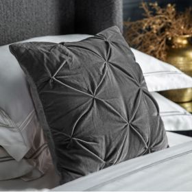 Ithiel Velvet Cushion - Charcoal