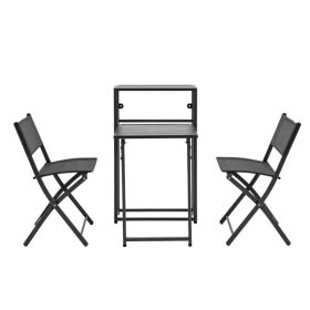 Selma Outdoor Foldable Balcony Dining Set - Charcoal