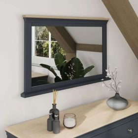 Wall Mounted Oak Tops Bevelled Glass Mirror - Midnight Grey