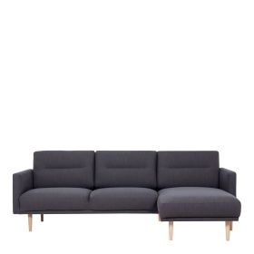 Larvik Chaiselongue Sofa (RH) - Antracit, Oak Legs - Soul Antracit, Oak Legs