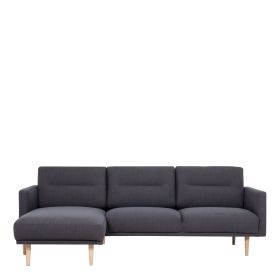 Larvik Chaiselongue Sofa  (LH) -  Antracit, Oak Legs - Soul Antracit, Oak Legs