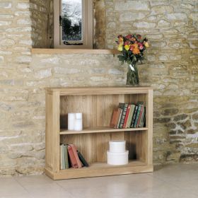 Harriet Low Bookcase with Shelves - Oak