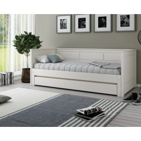 Erika Solid Wood Guest Bed with Drawer - White