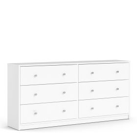 May Chest of 6 Drawers (3+3) in White - White