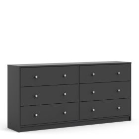May Chest of 6 Drawers (3+3) in Grey - Grey