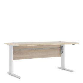 Prima Desk 150 cm in Oak with Height adjustable legs with electric control in White - Oak Effect/Matt White