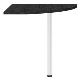 Prima Corner desk top in Black woodgrain with White legs - Black woodgrain