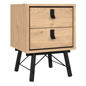 Ry Bedside cabinet 2 drawer Jackson Hickory Oak