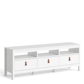 Barcelona Tv-unit 3 drawers in White - White
