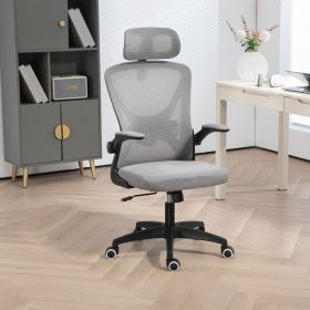 Modern Grey Ergonomic Mesh Home Office Chair with Swivel and Adjustable Height