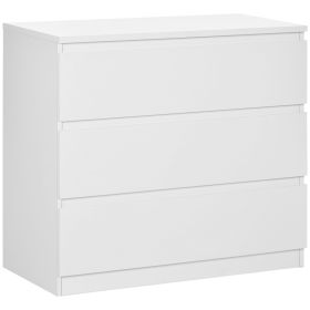 Chest of Drawers, 3-Drawer Storage Organiser Unit for Bedroom, Living Room, White