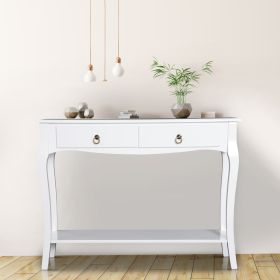 2-Drawer Console Table - Ivory White