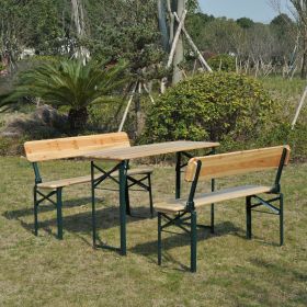 Portable Folding Camping Table and 2 Bench Set 