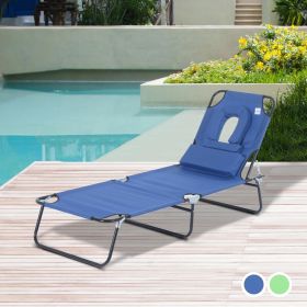 Adjustable Sun Lounger with Pillow - 2 Colours