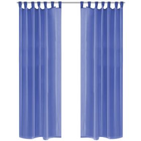 Voile Curtains 2 pcs 140x175 cm Royal Blue