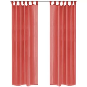 Voile Curtains 2 pcs 140x225 cm Red