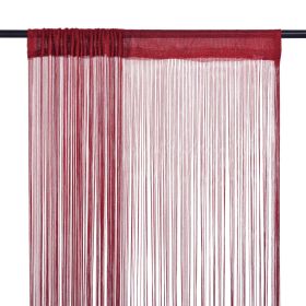String Curtains 2 pcs 140x250 cm Burgundy