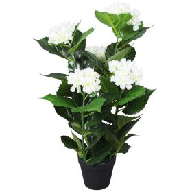 Artificial Hydrangea Plant with Pot 60 cm White